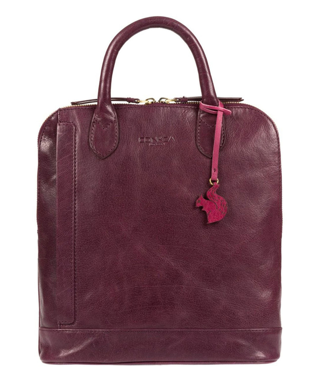 'Camille' Plum Leather Backpack