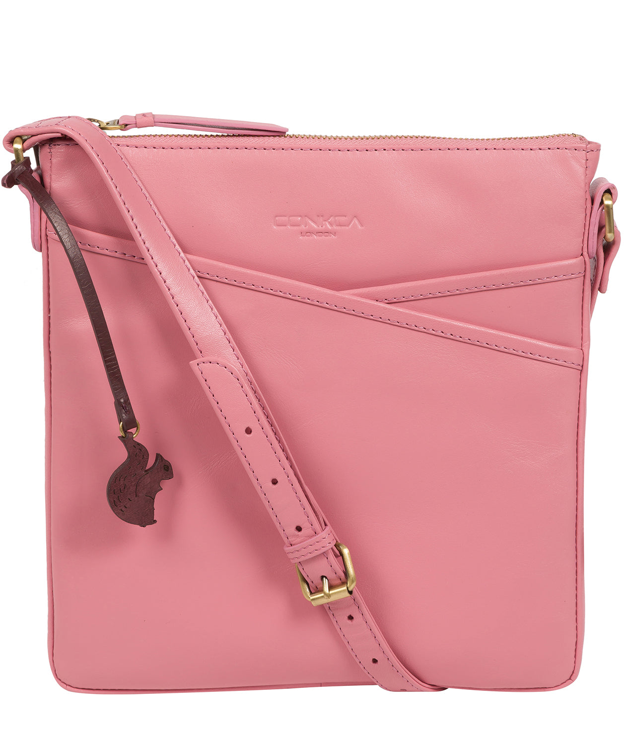 'Avril' Blush Leather Cross Body Bag