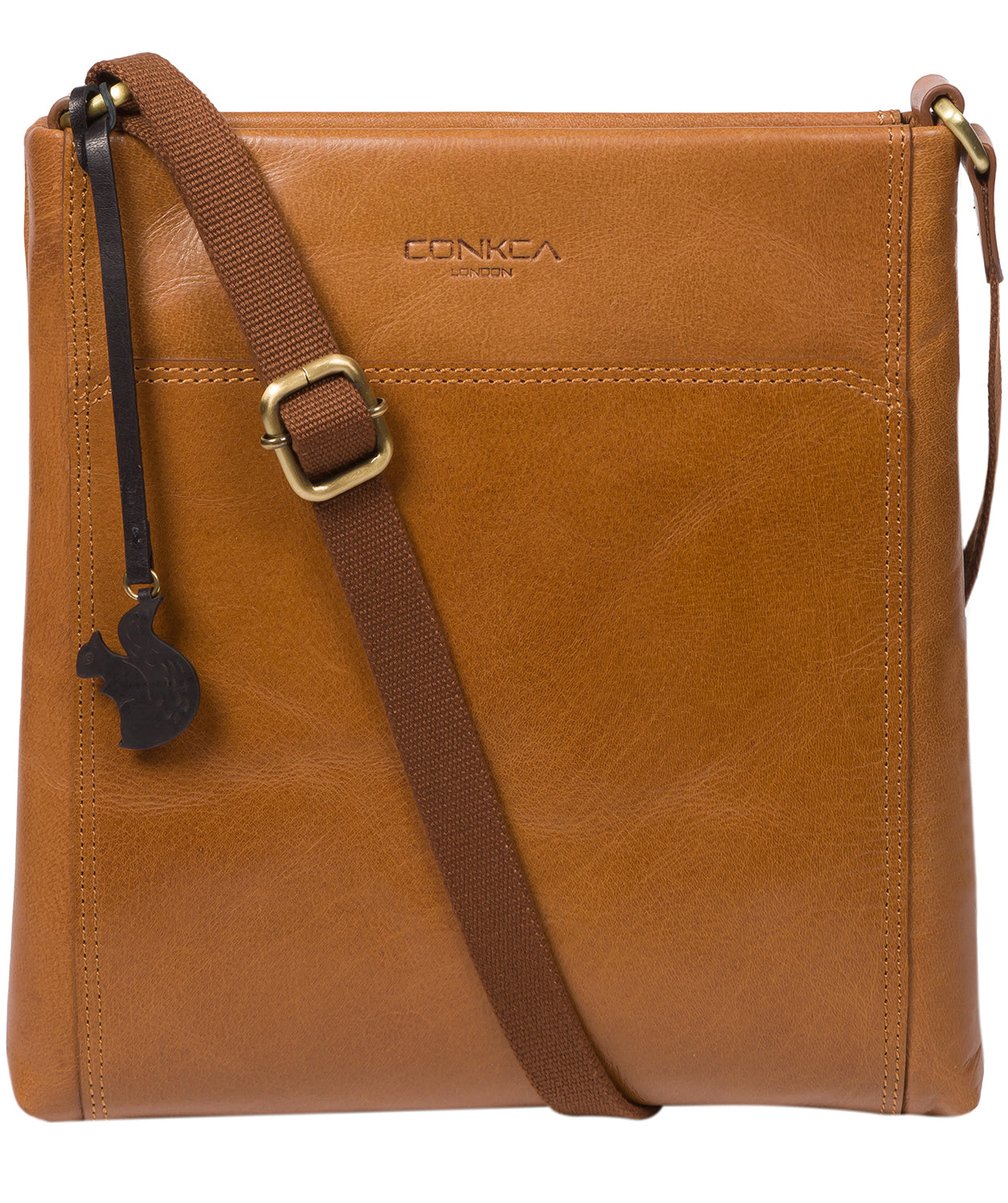 'Dink' Dark Tan Leather Cross Body Bag