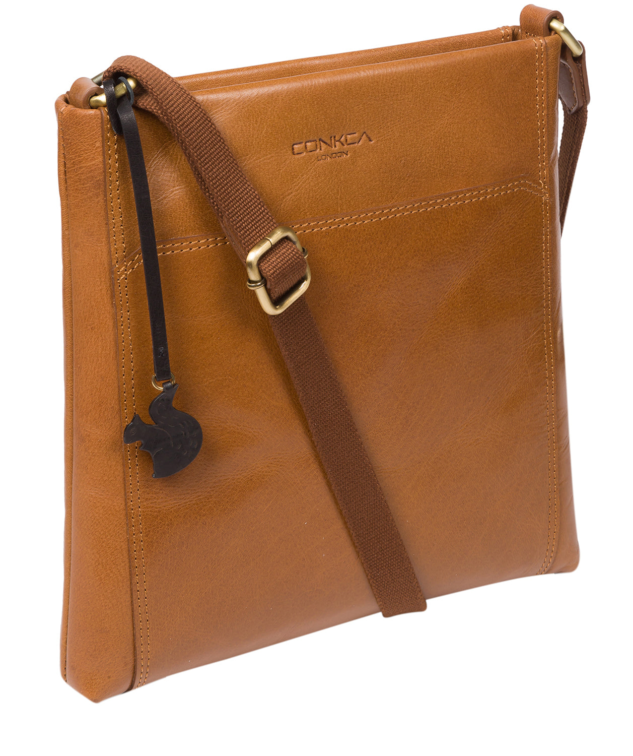 'Dink' Dark Tan Leather Cross Body Bag