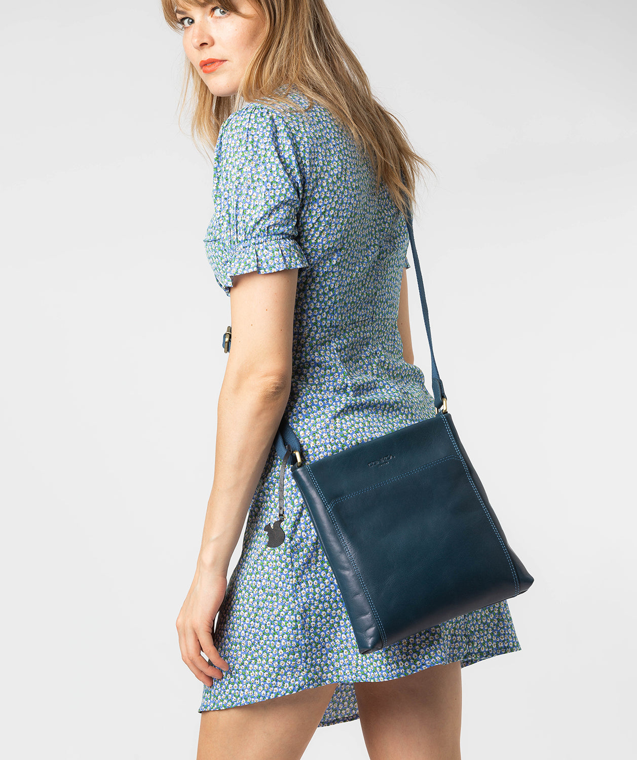 'Dink' Snorkel Blue Leather Cross Body Bag