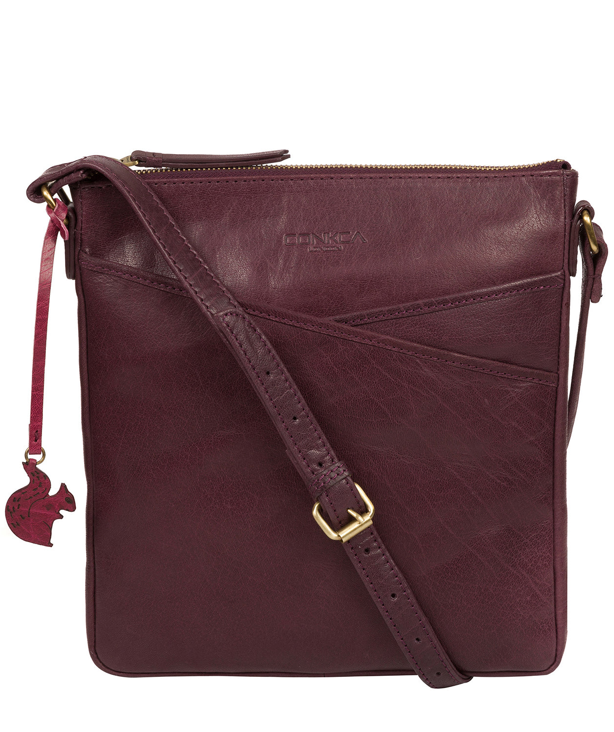 'Avril' Plum Leather Cross Body Bag image 1