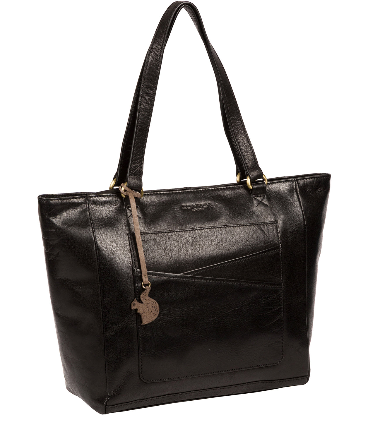 Black Leather Tote Bag 'Monique' by Conkca London – Pure Luxuries London