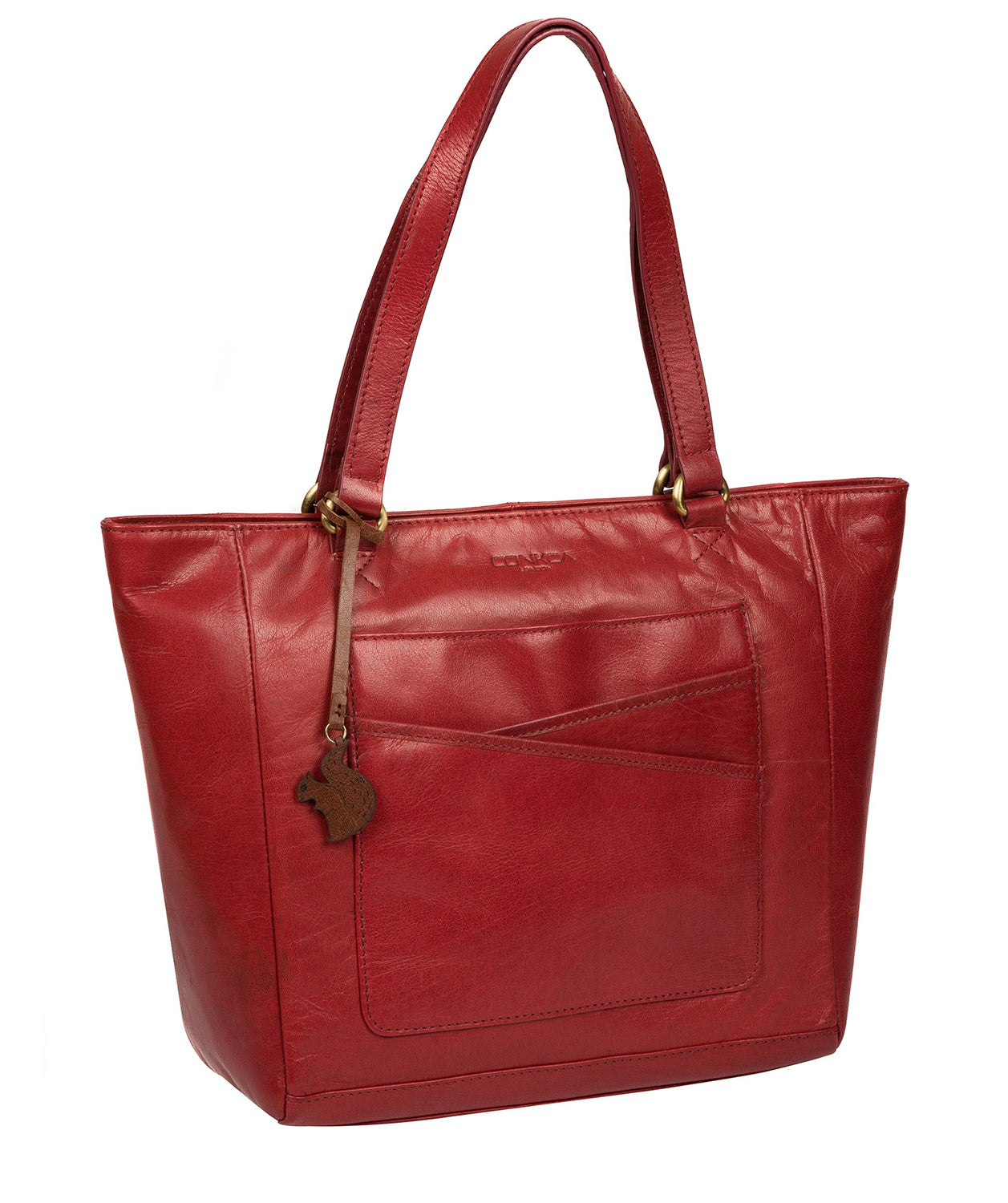 'Monique' Chilli Pepper Leather Tote Bag Pure Luxuries London