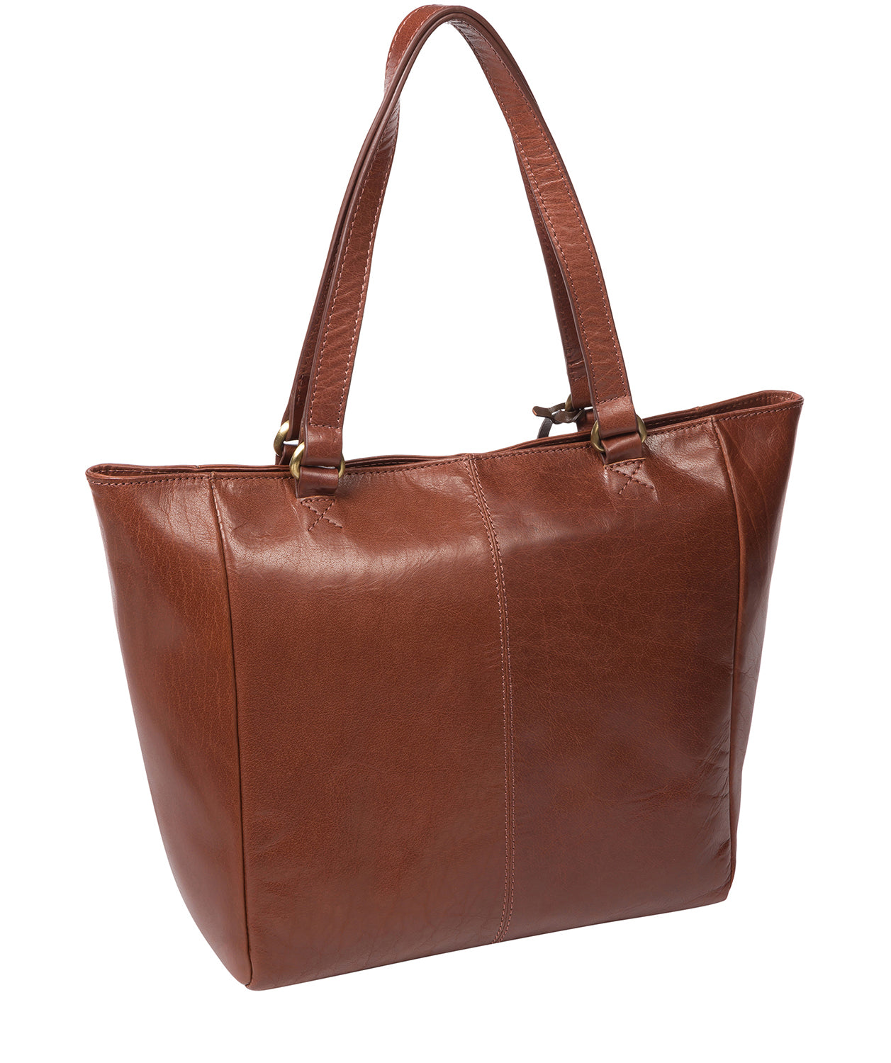 'Monique' Conker Brown Leather Tote Bag