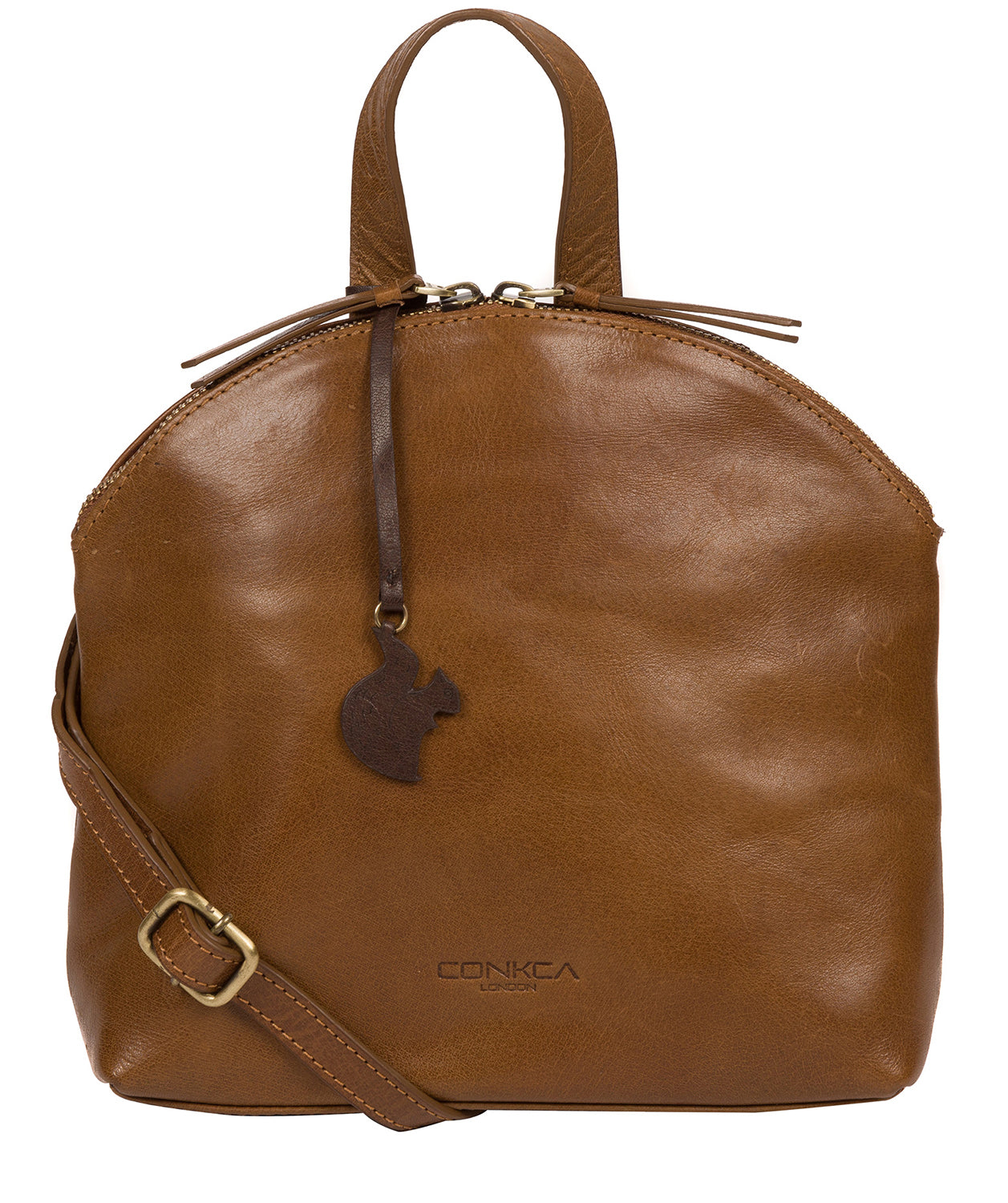 'Ingrid' Dark Tan Leather Cross Body Bag Pure Luxuries London