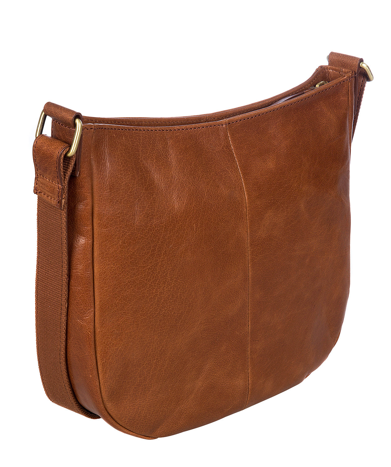 'India' Conker Brown and Cognac Leather Shoulder Bag