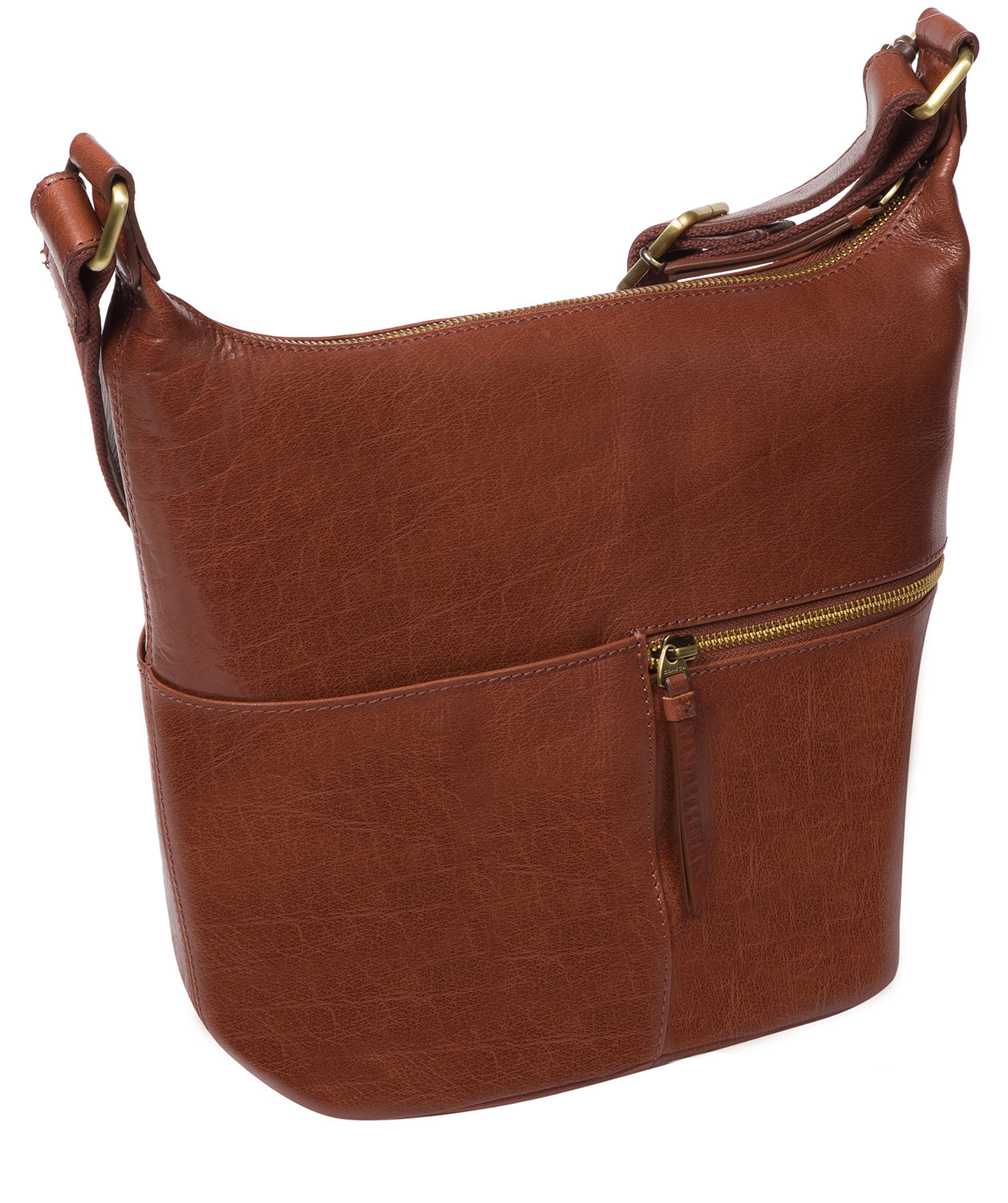 'Kristin' Conker Brown Leather Shoulder Bag