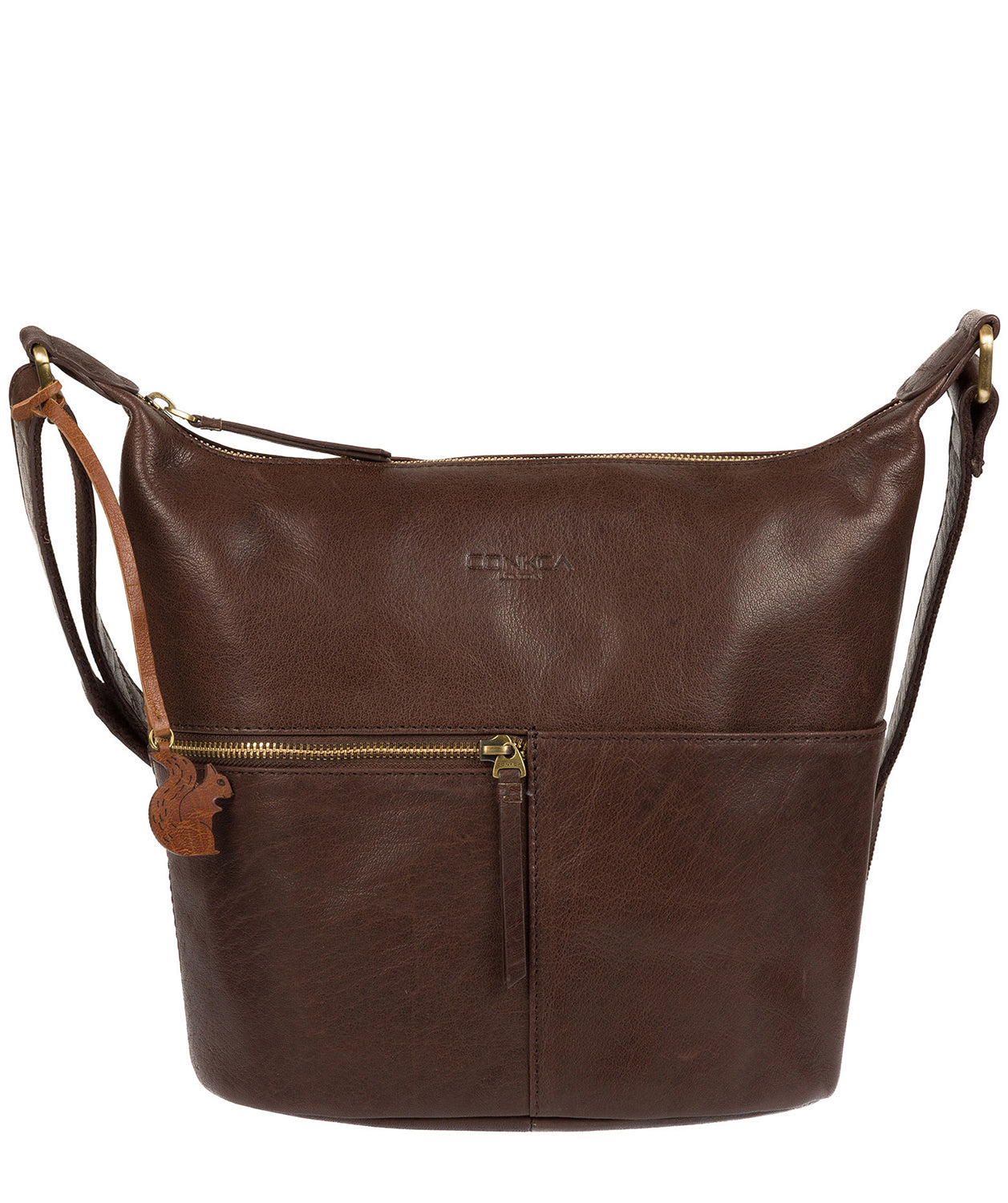 'Kristin' Dark Brown Leather Shoulder Bag Pure Luxuries London