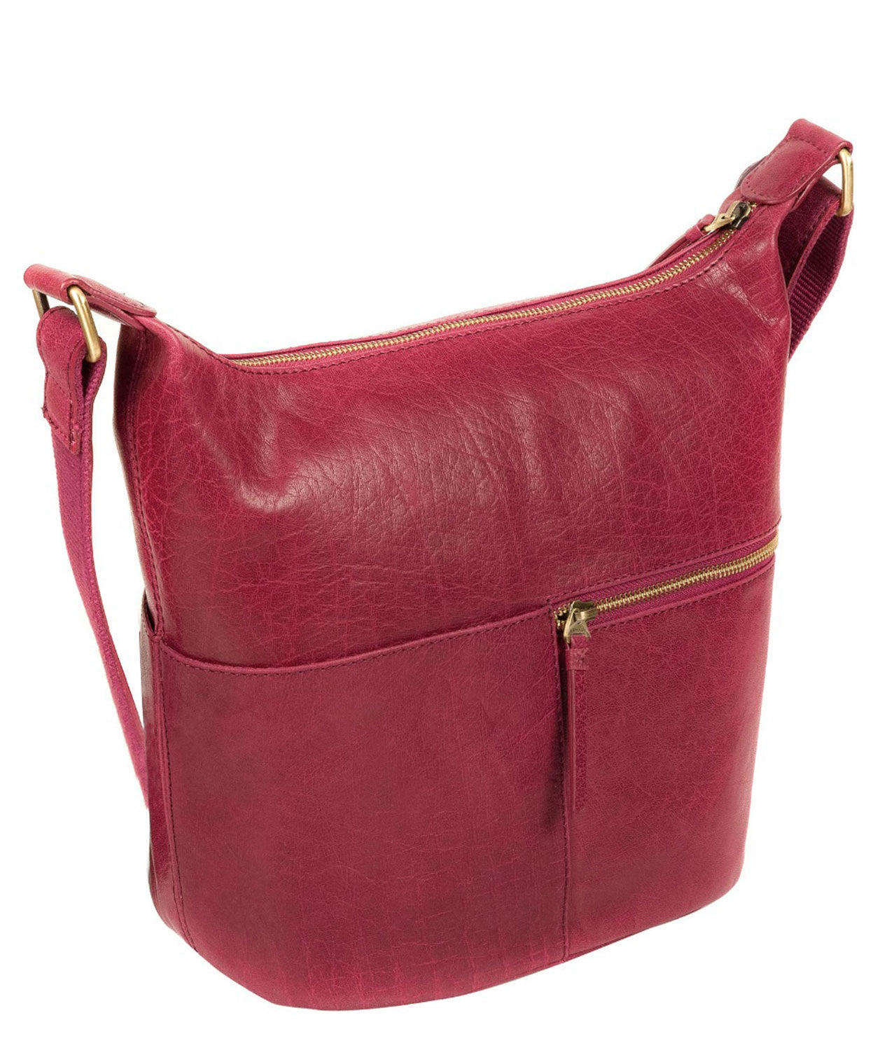 'Kristin' Orchid Leather Shoulder Bag