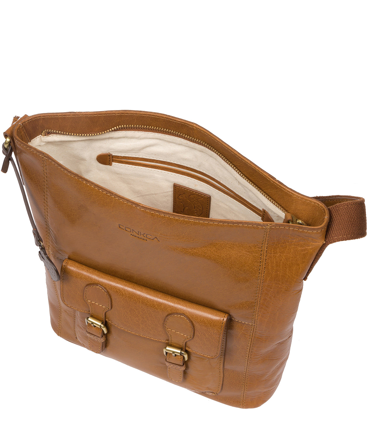 'Robyn' Dark Tan Leather Shoulder Bag