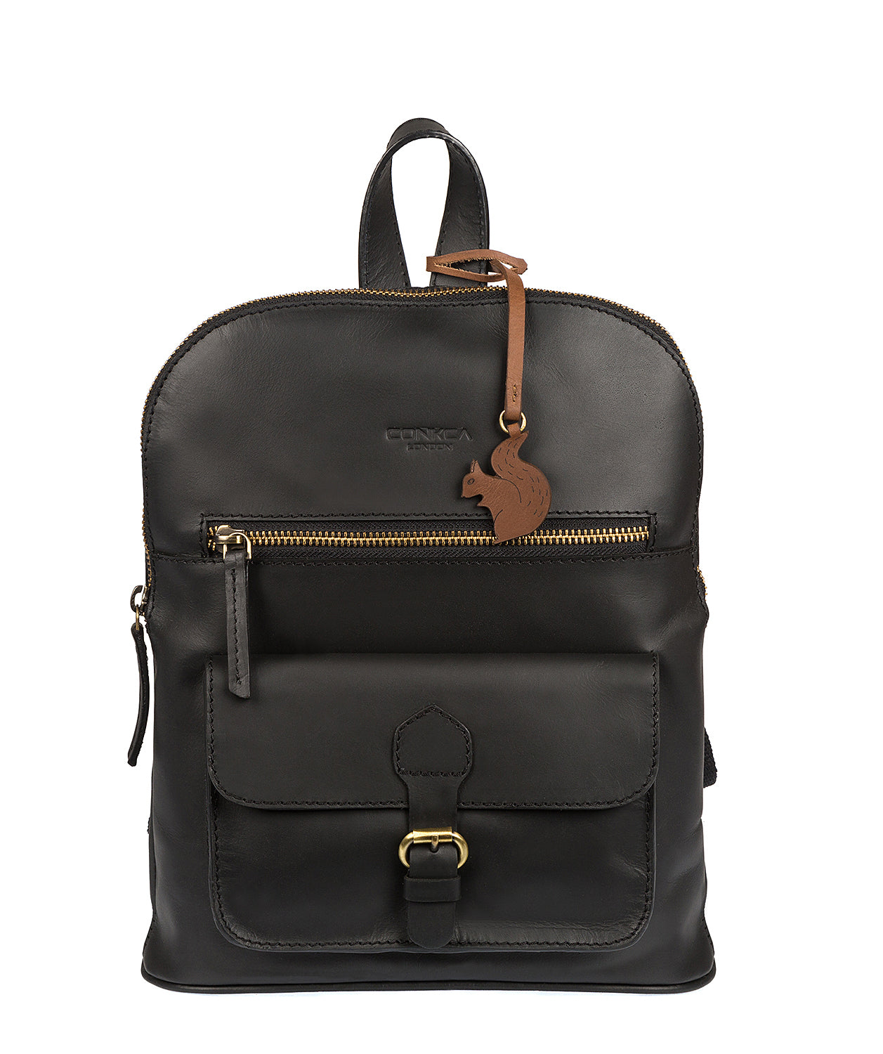 'Grove' Vintage Black Handcrafted Leather Small Backpack