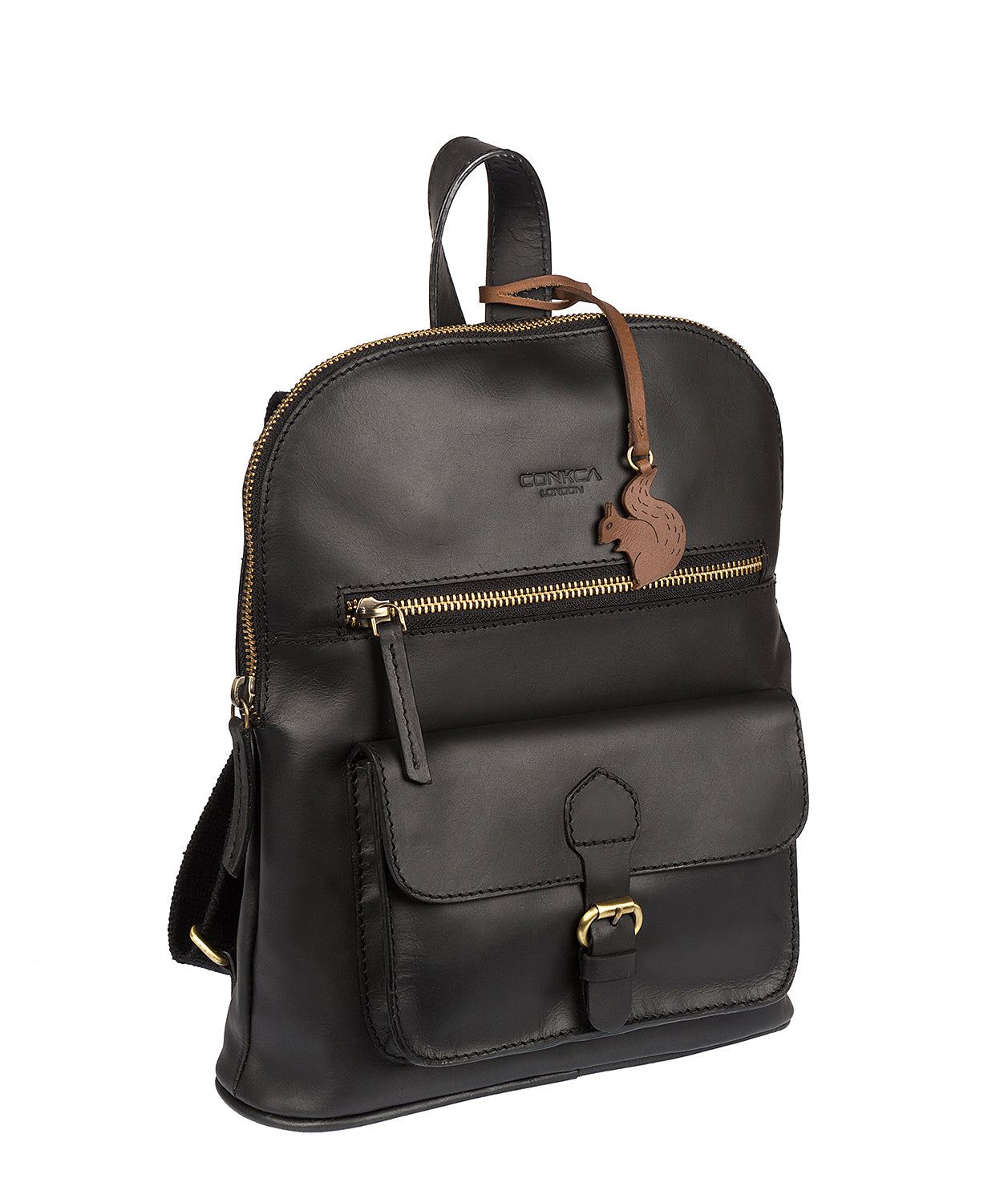 'Grove' Black Handcrafted Leather Backpack