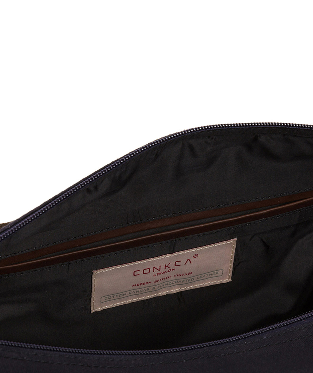 'Hackney' Navy Canvas & Leather Holdall image 4