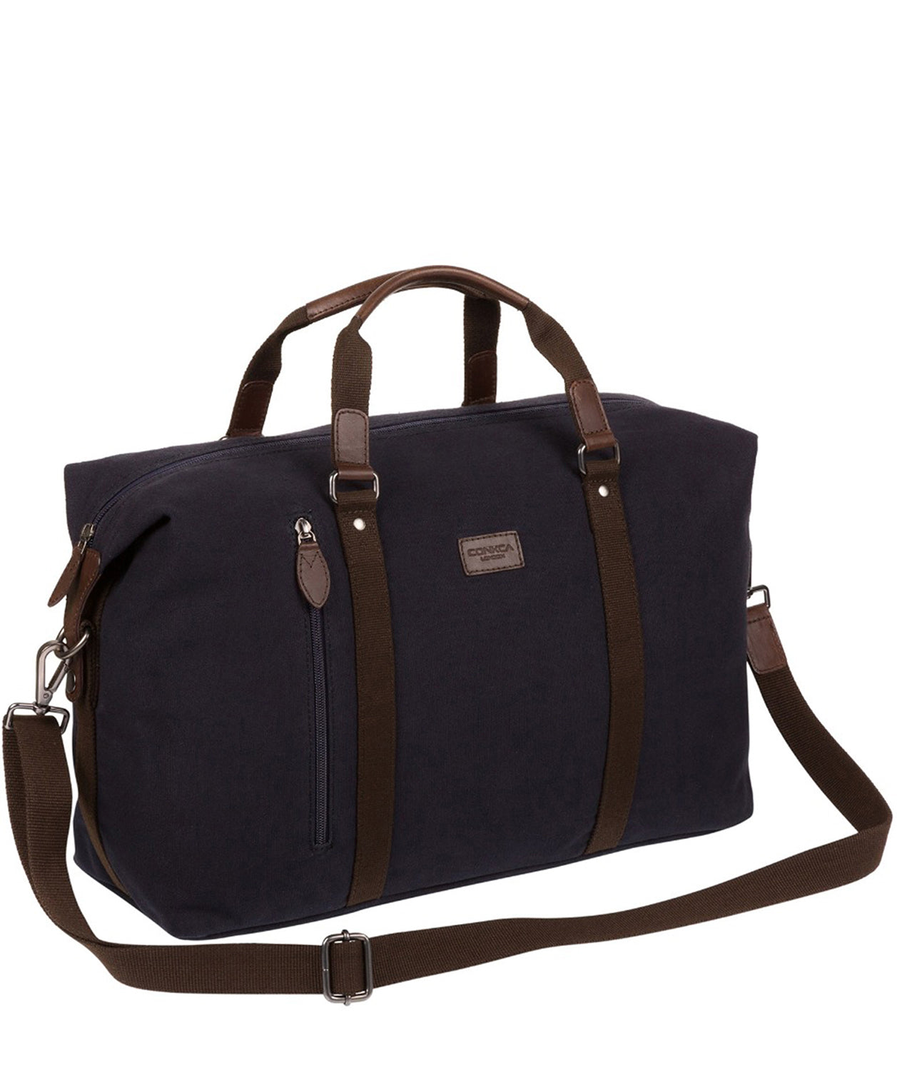 'Hackney' Navy Canvas & Leather Holdall image 5