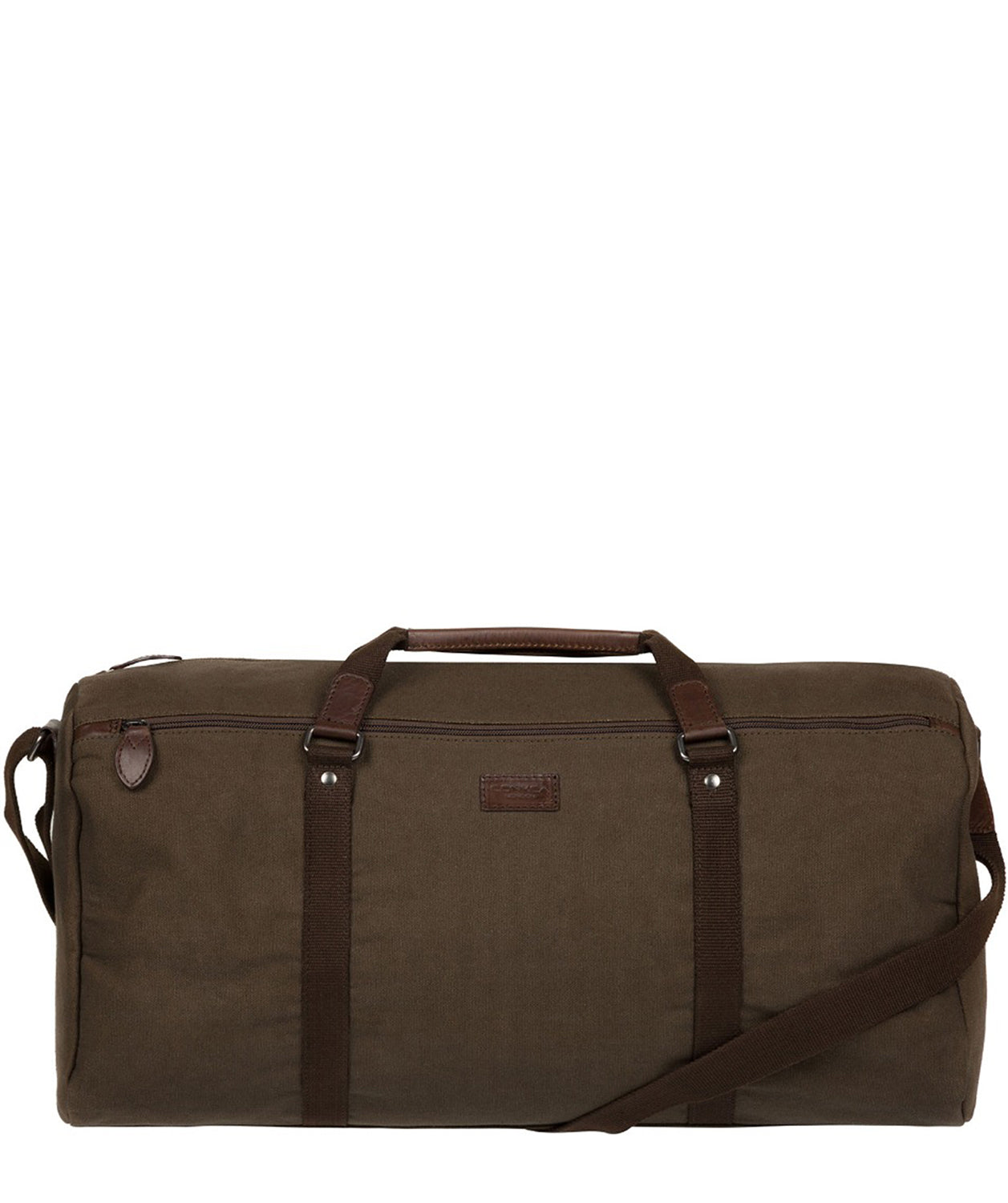 'Harrow' Khaki Canvas & Leather Holdall Pure Luxuries London