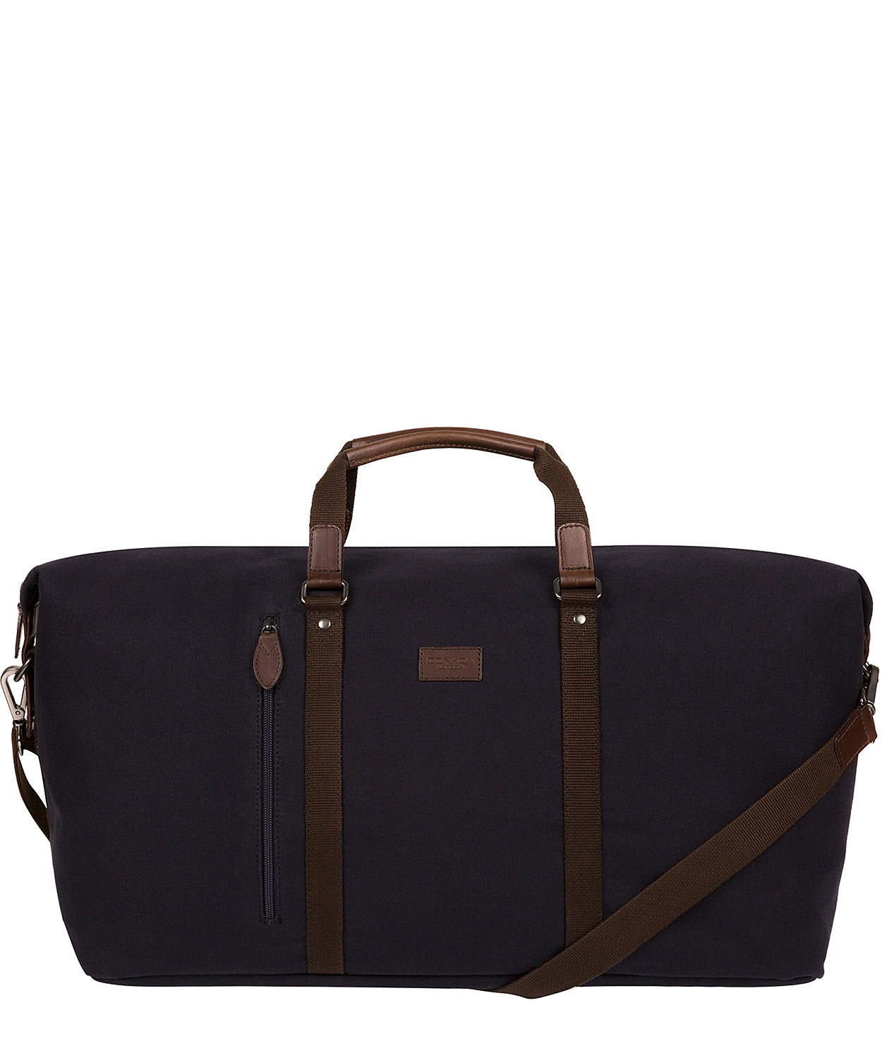 'Suttom' Navy Canvas & Leather Holdall