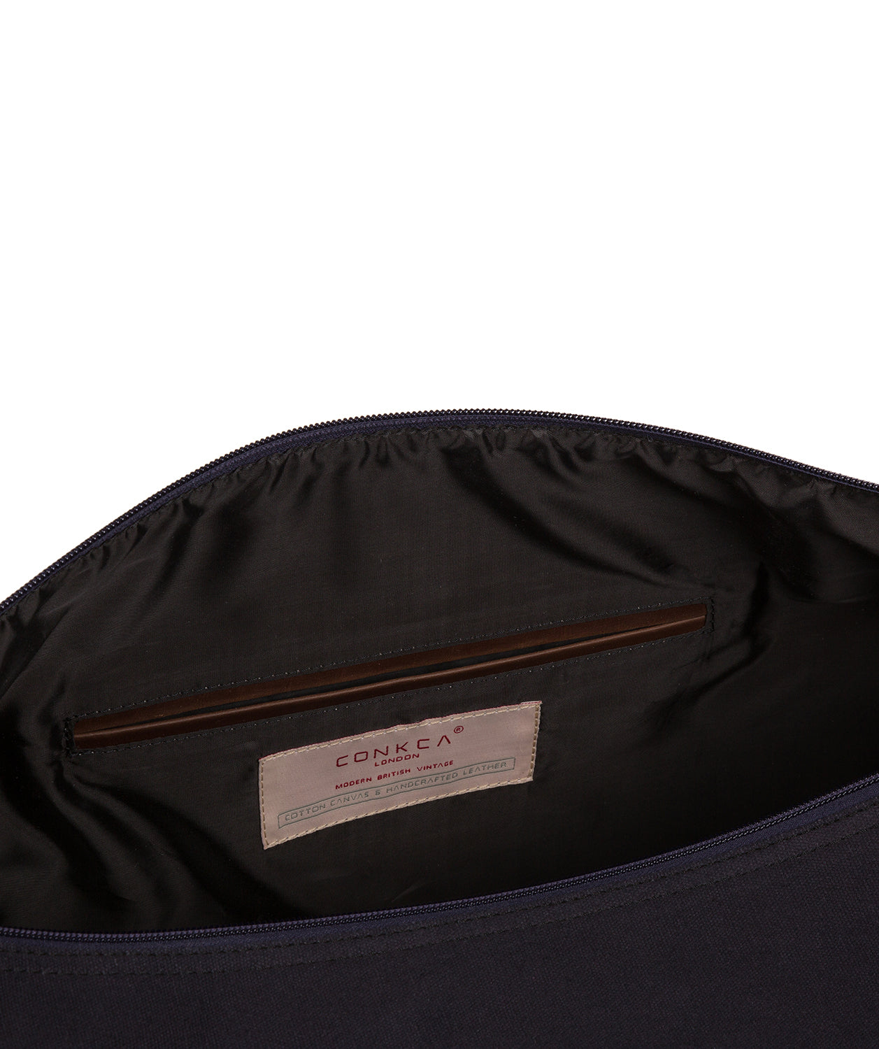 'Suttom' Navy Canvas & Leather Holdall