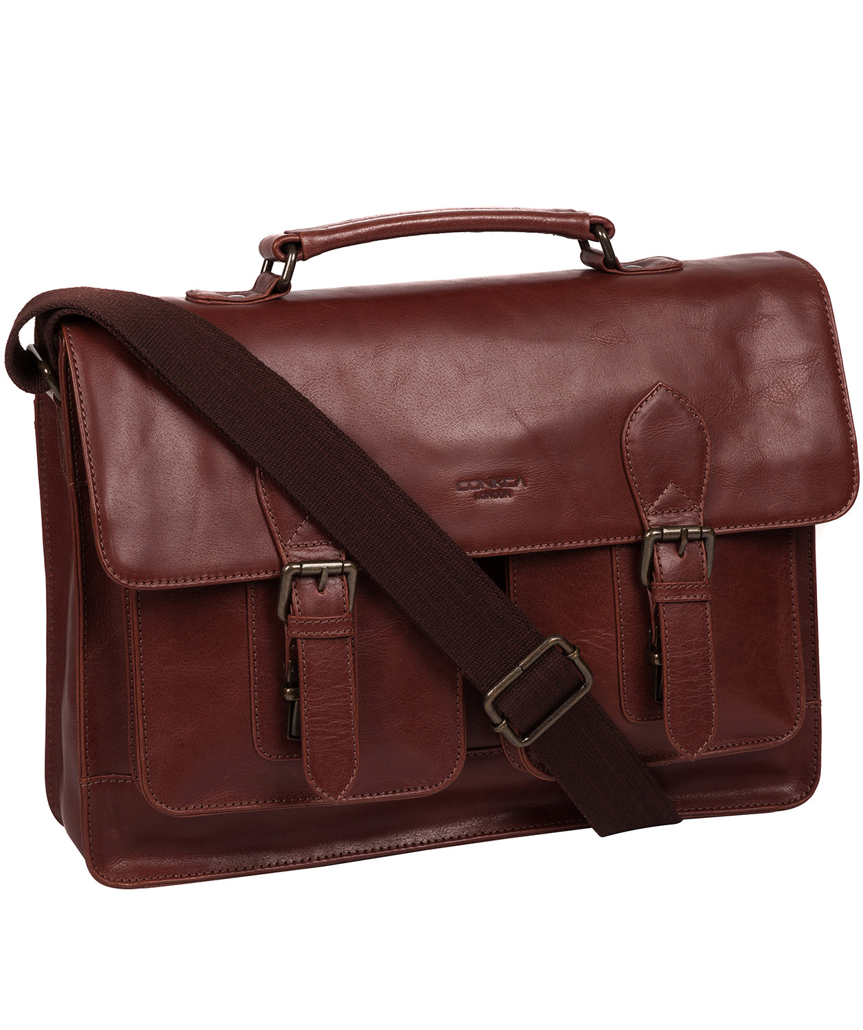 'Pinter' Conker Brown Leather Work Bag