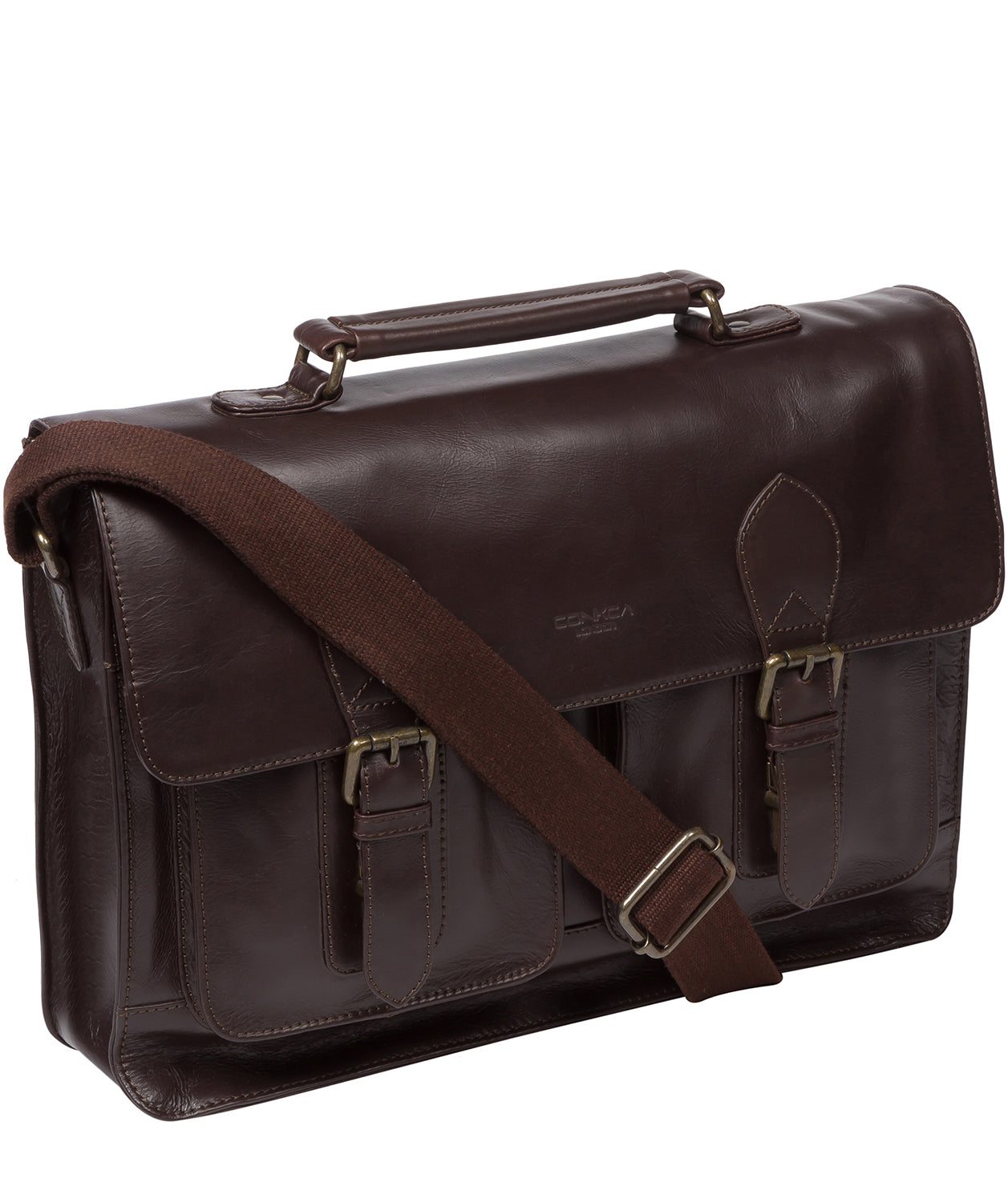 'Pinter' Dark Brown Leather Work Bag