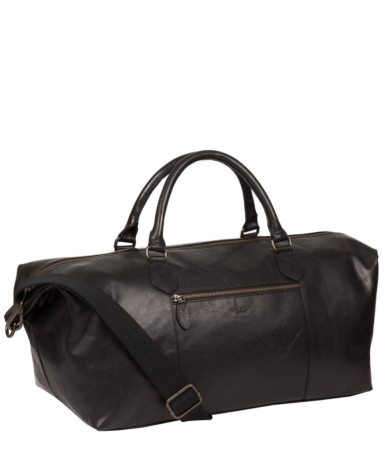 'Storey' Black Leather Holdall image 5