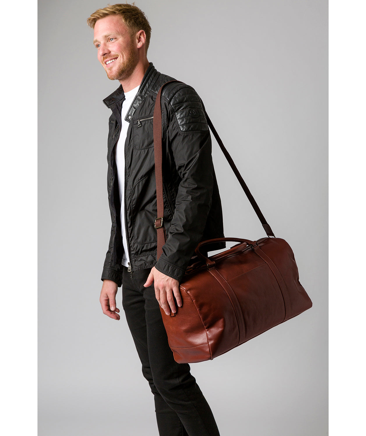 'Orton' Conker Brown Leather Holdall