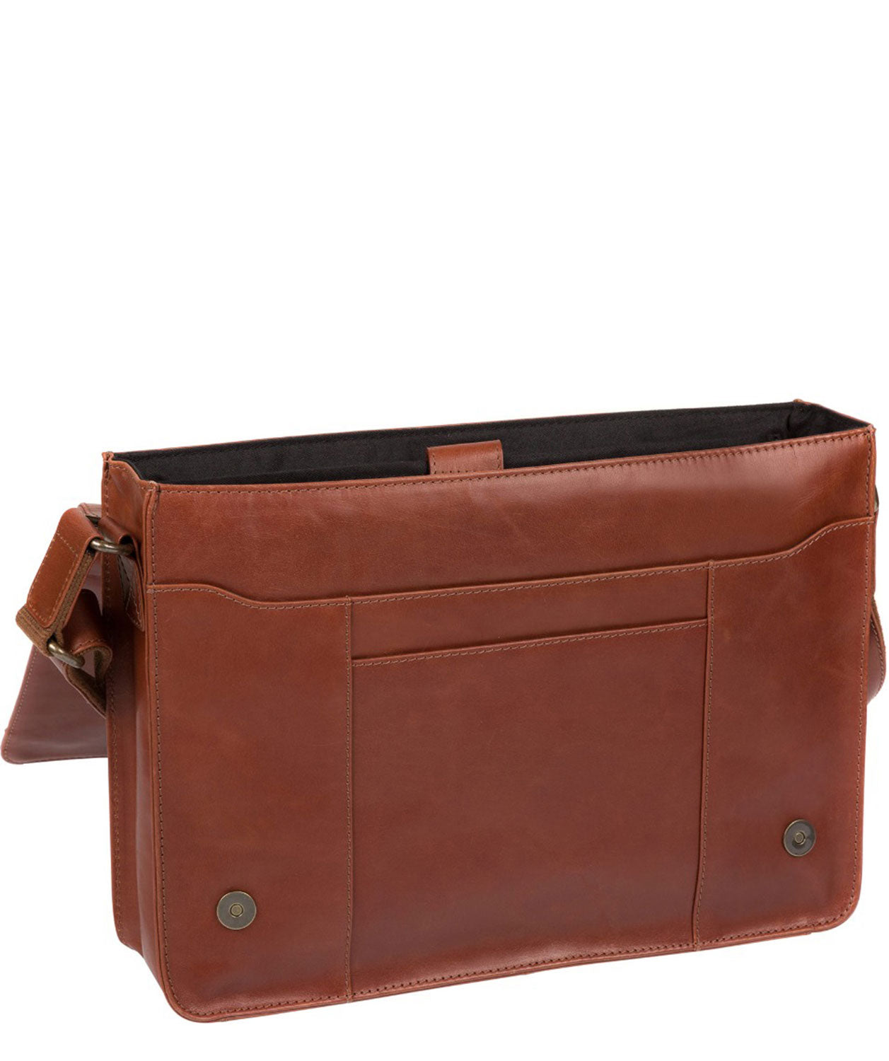 'Bolt' Conker Brown Leather Messenger Bag