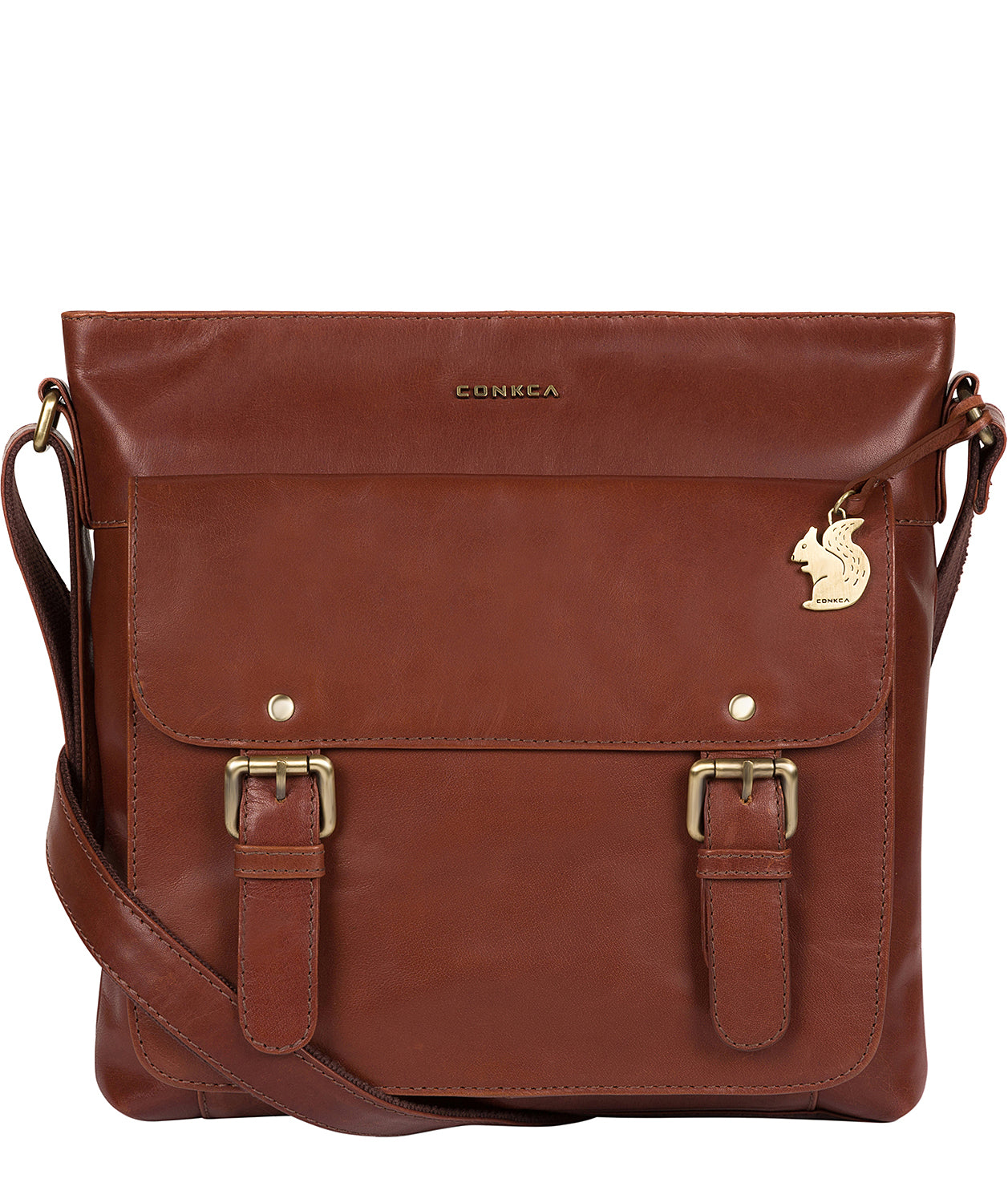 'Mimosa' Cognac Leather Cross Body Bag