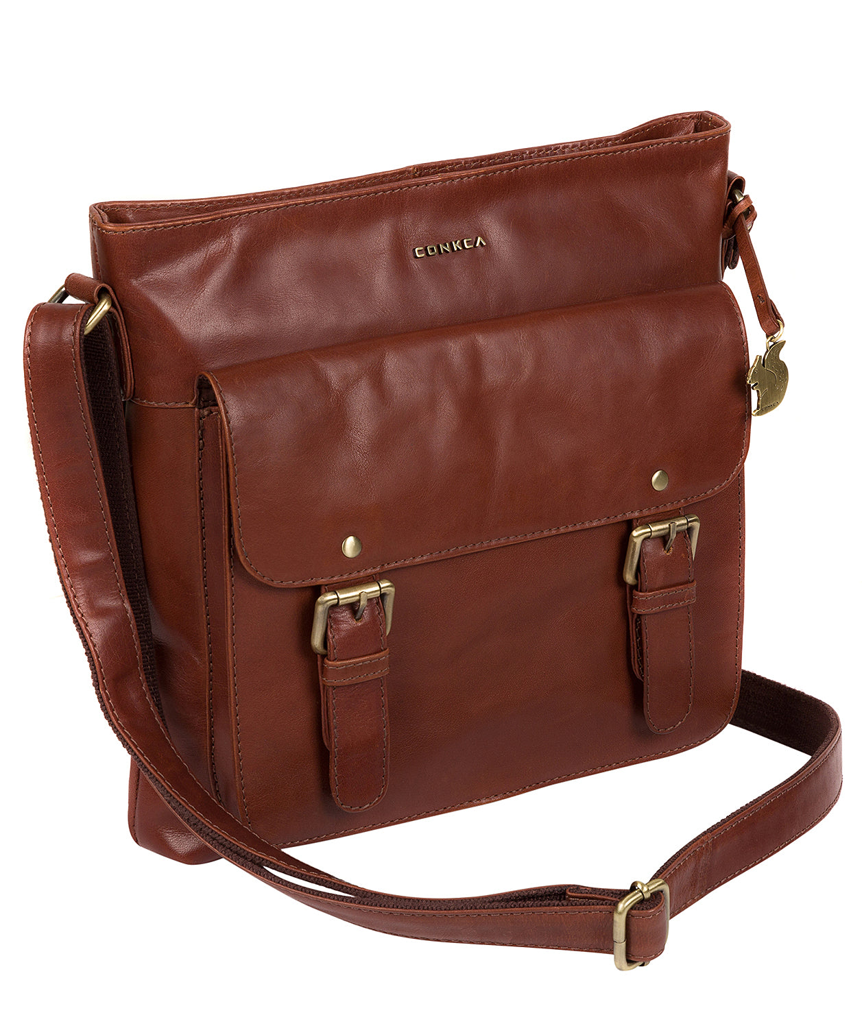 'Mimosa' Cognac Leather Cross Body Bag