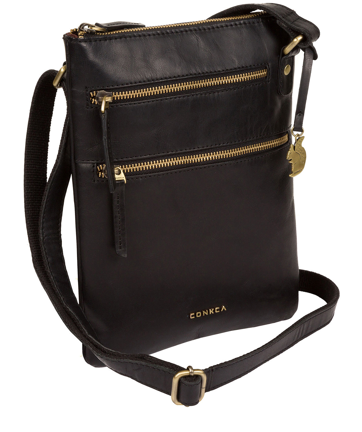 'Spriza' Black Handcrafted Leather Cross-Body Bag image 3