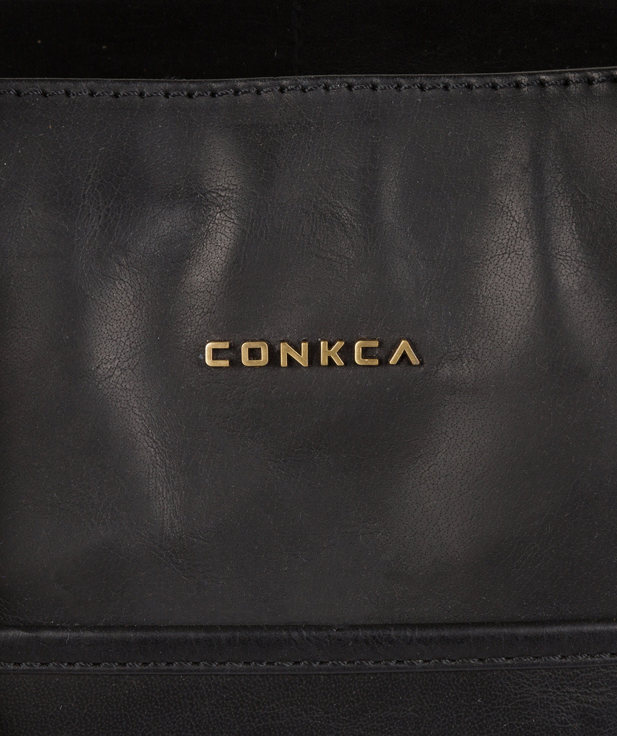 'Carmela' Black Leather Handbag