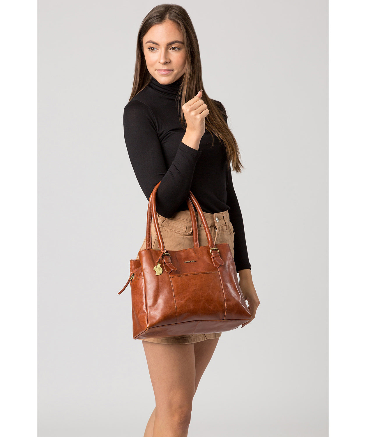 'Carmela' Cognac Handcrafted Leather Handbag image 2