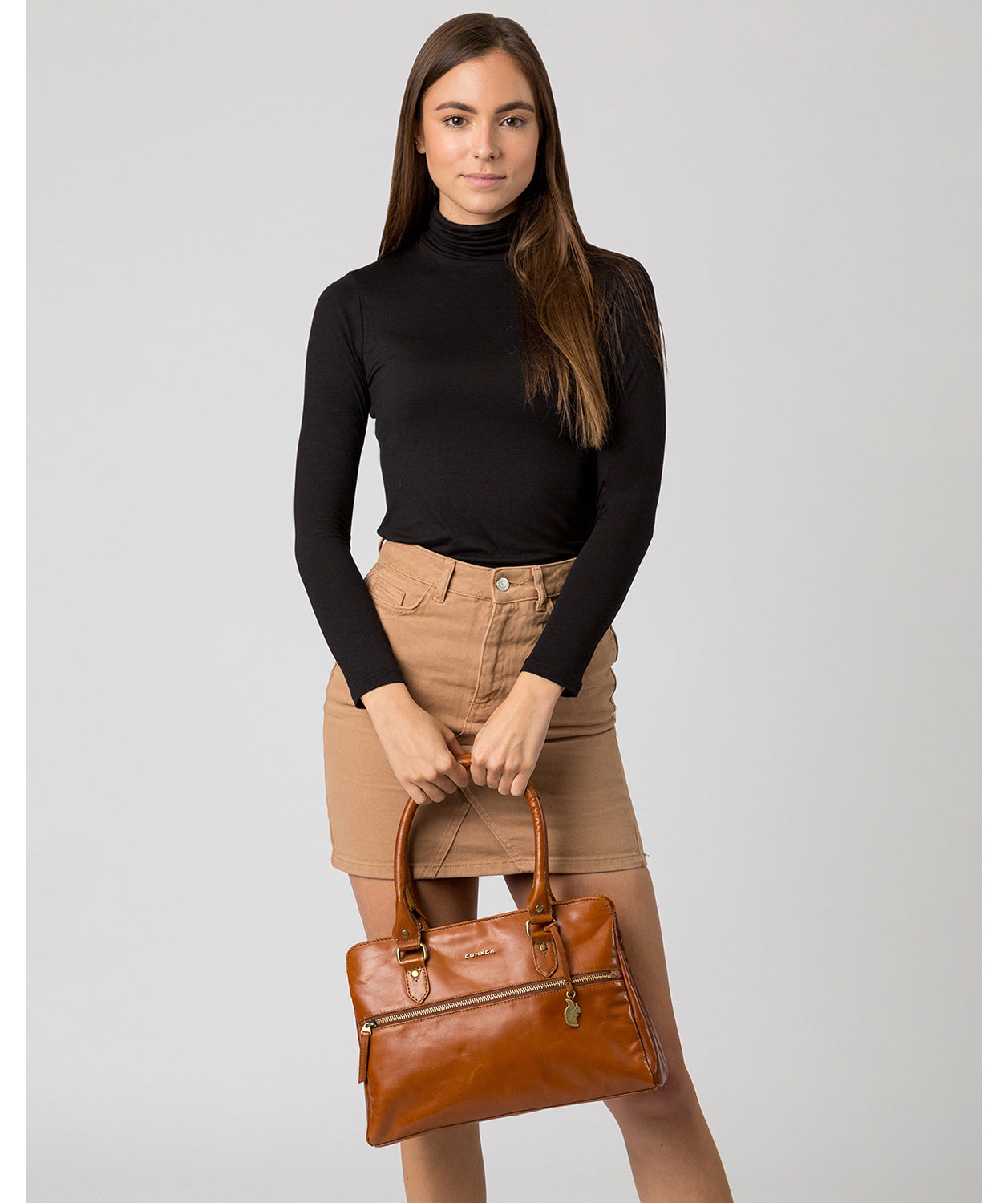 'Jolando' Tan Fine Leather Handbag