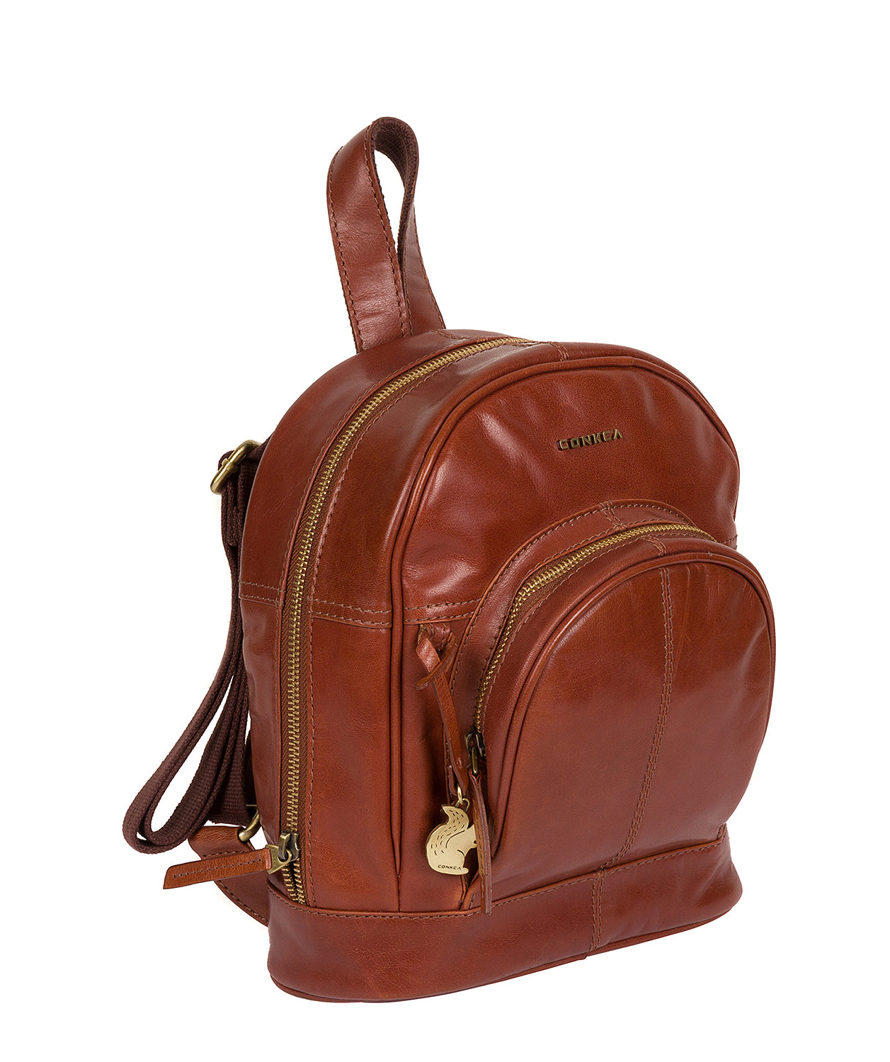 'Kir' Cognac Leather Backpack