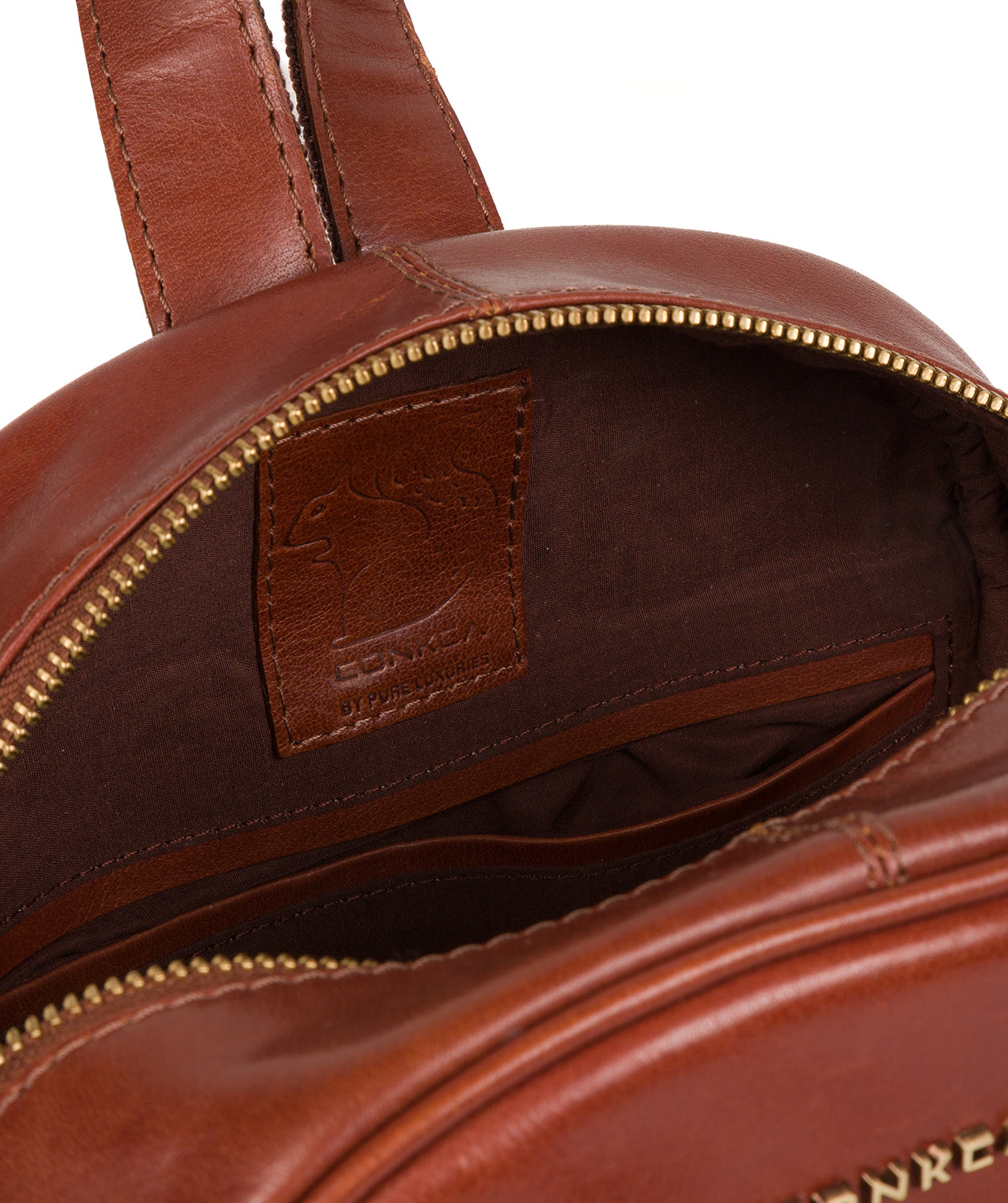 'Kir' Cognac Leather Backpack