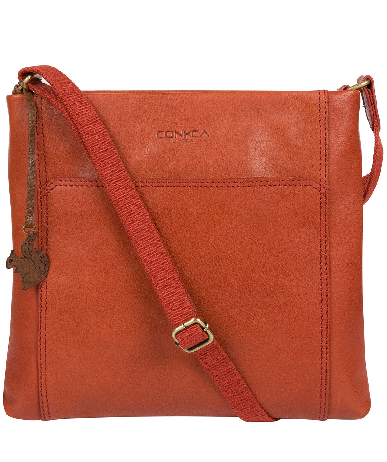 'Lina' Burnt Orange Leather Cross Body Bag image 1