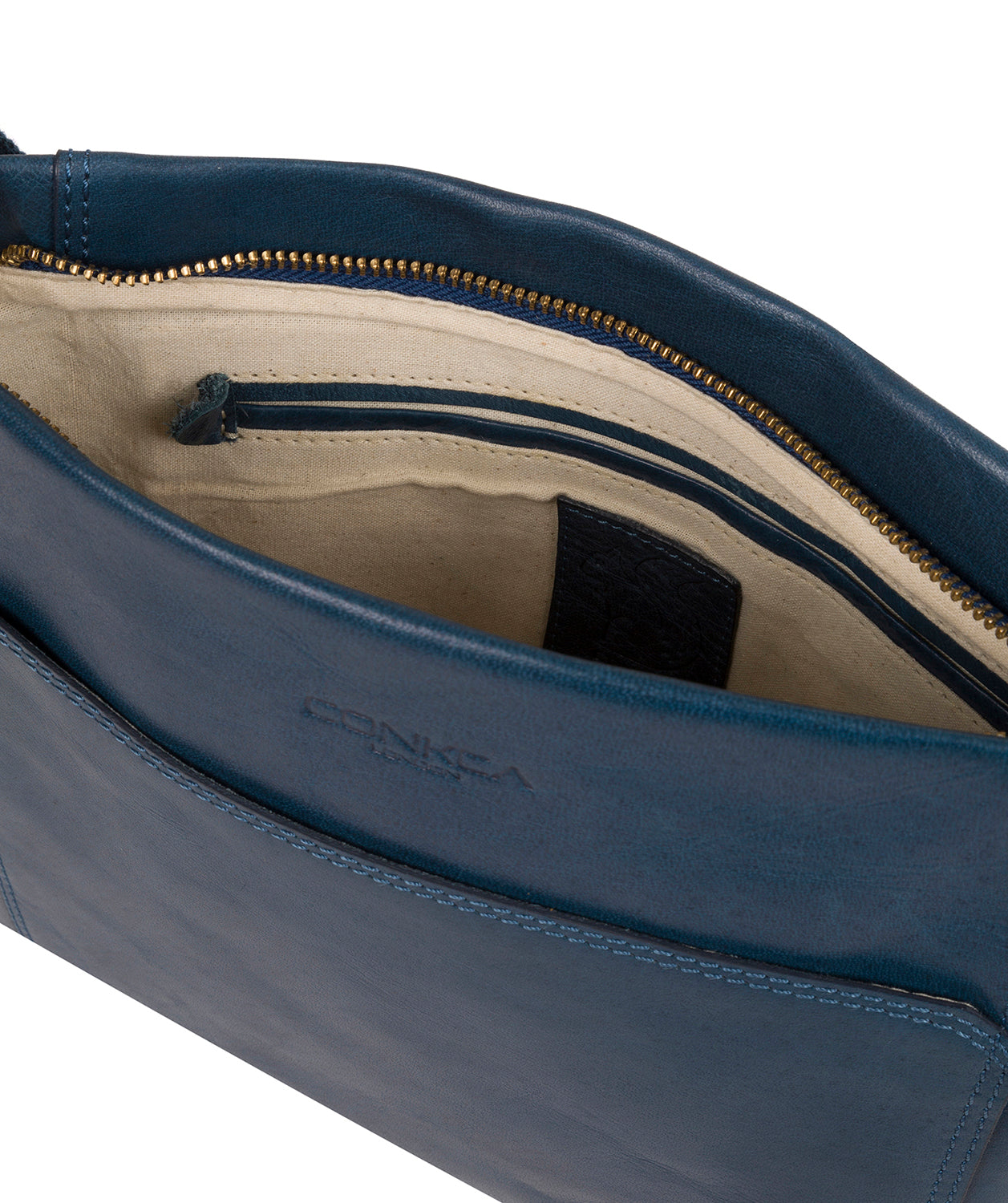 'Lina' Snorkel Blue Leather Cross Body Bag image 5