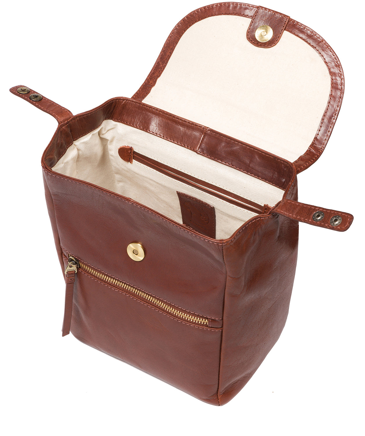 'Simone' Conker Brown Leather Backpack