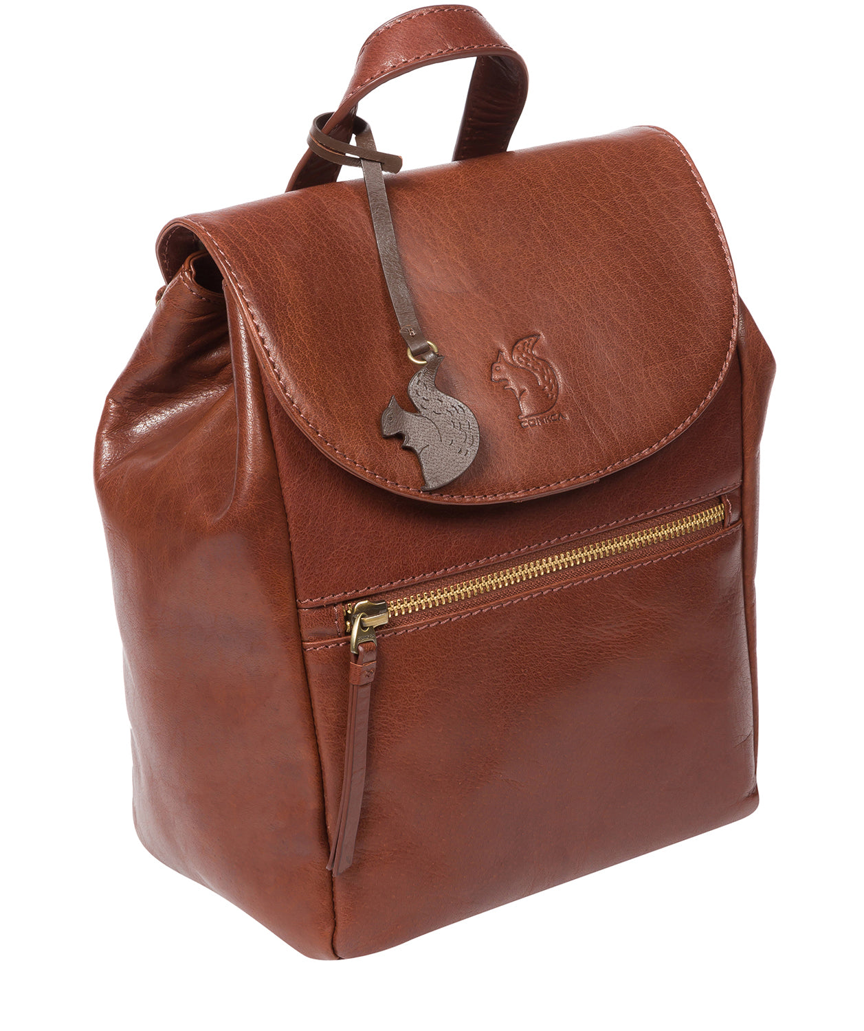 'Simone' Conker Brown Leather Backpack