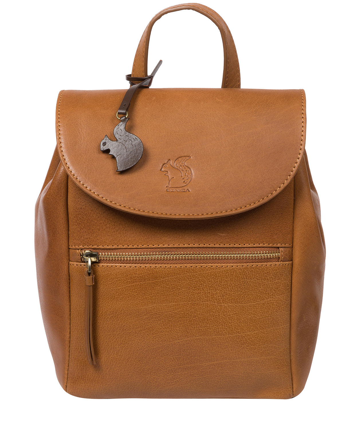 'Simone' Dark Tan Leather Backpack