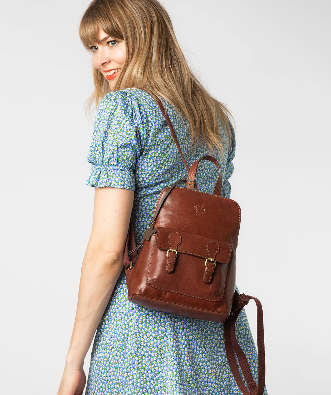 'Kendal' Conker Brown Leather Backpack