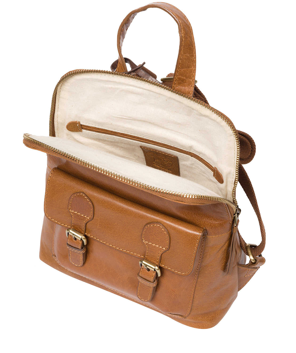 'Kendal' Dark Tan Leather Backpack