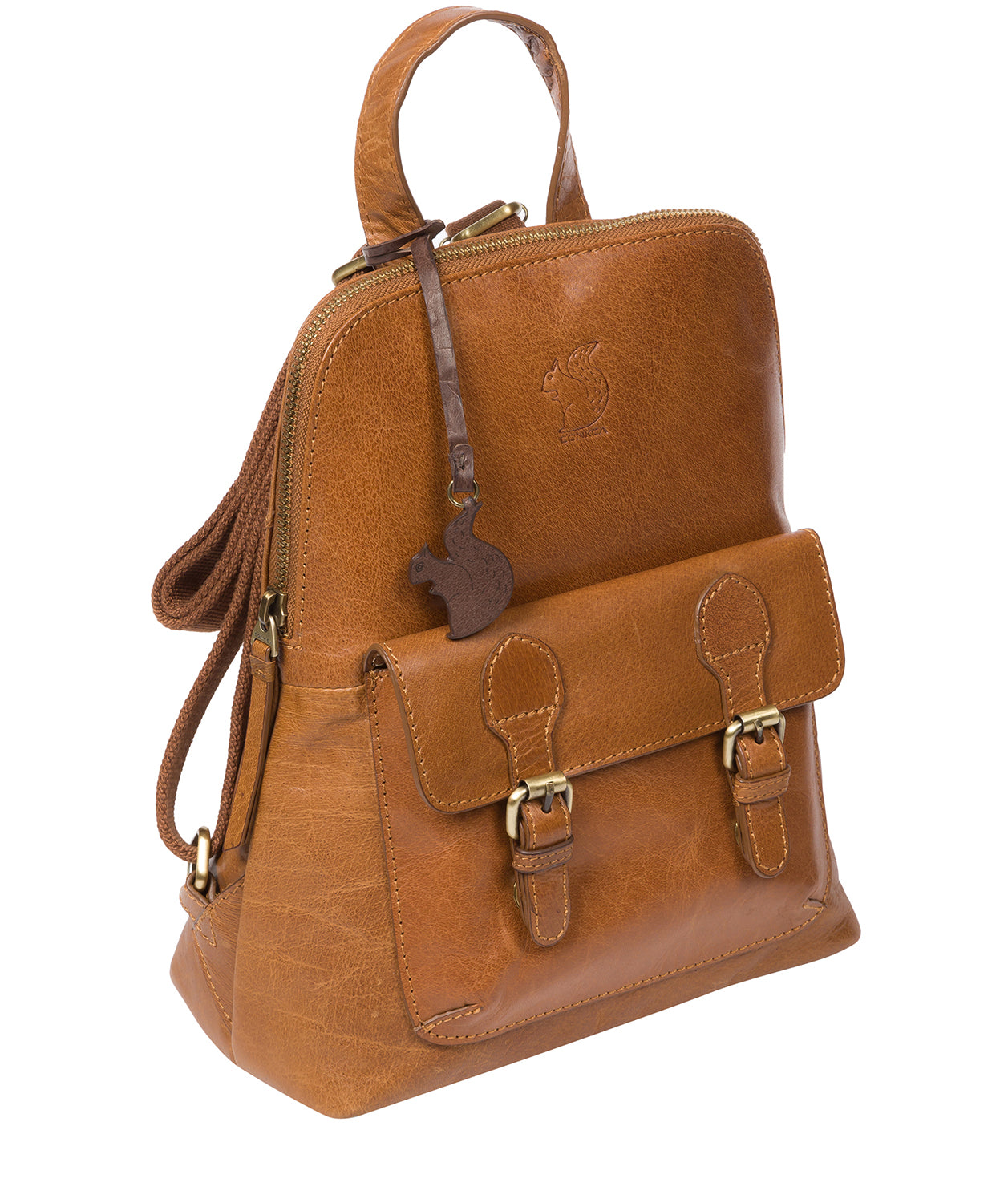 'Kendal' Dark Tan Leather Backpack