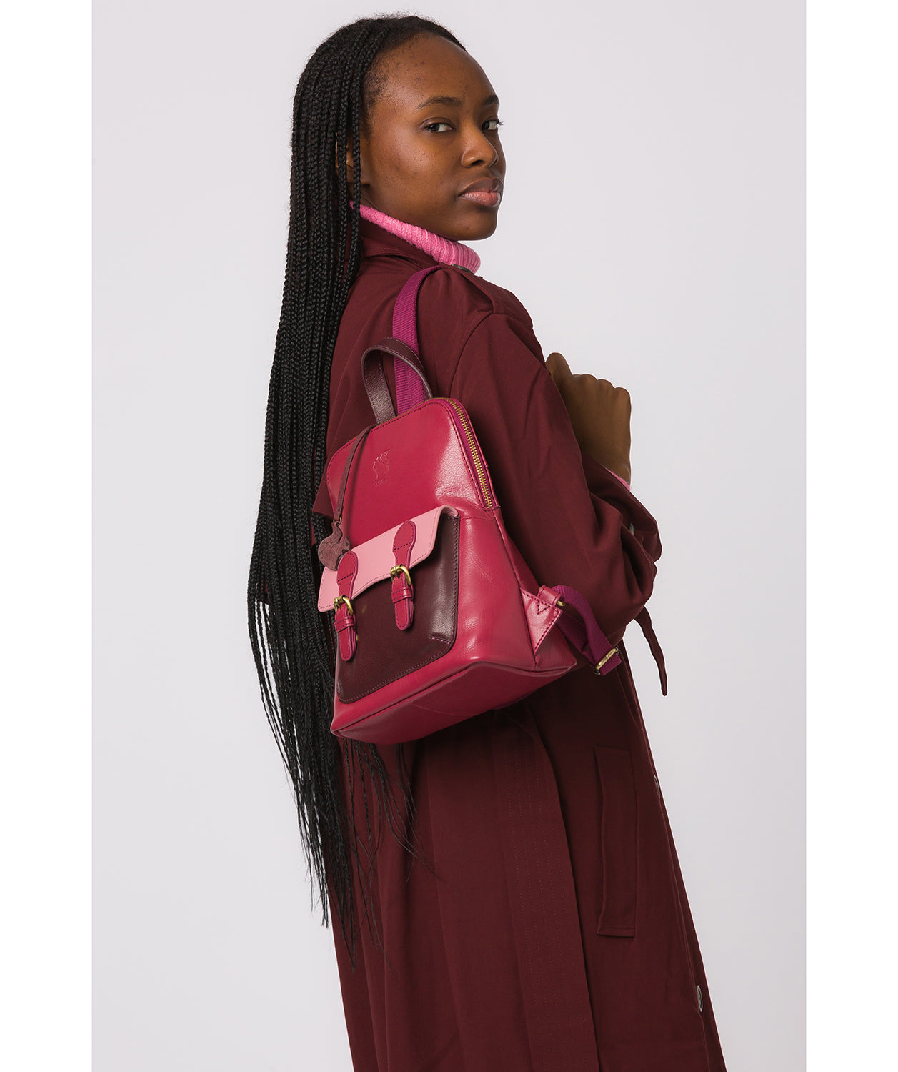 'Kendal' Orchid, Plum & Blush Leather Backpack