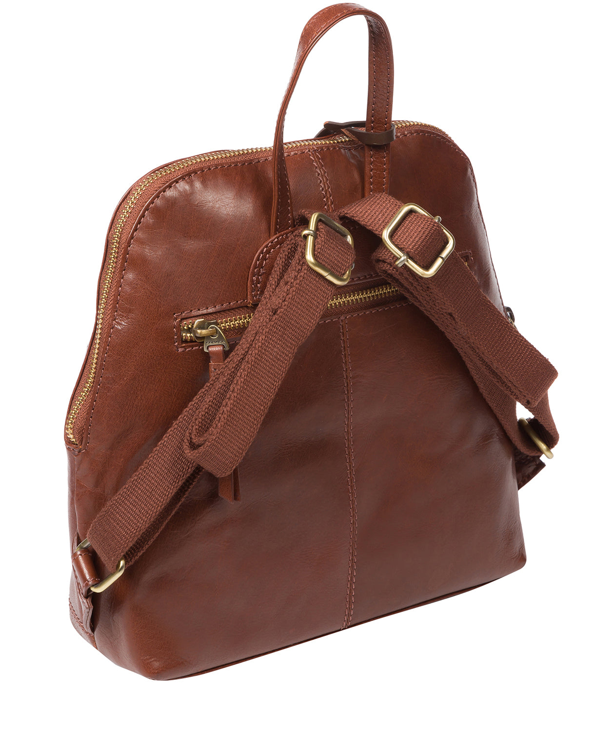 'Zoe' Conker Brown Leather Backpack