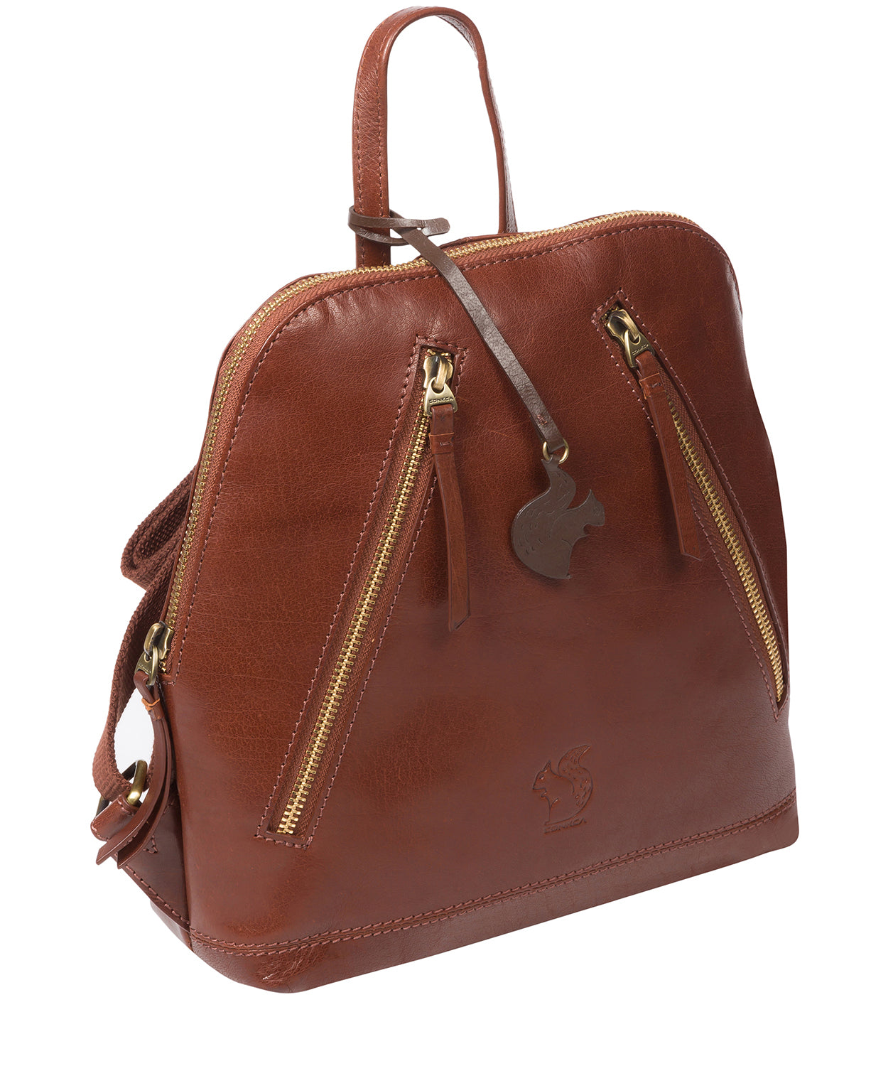 'Zoe' Conker Brown Leather Backpack