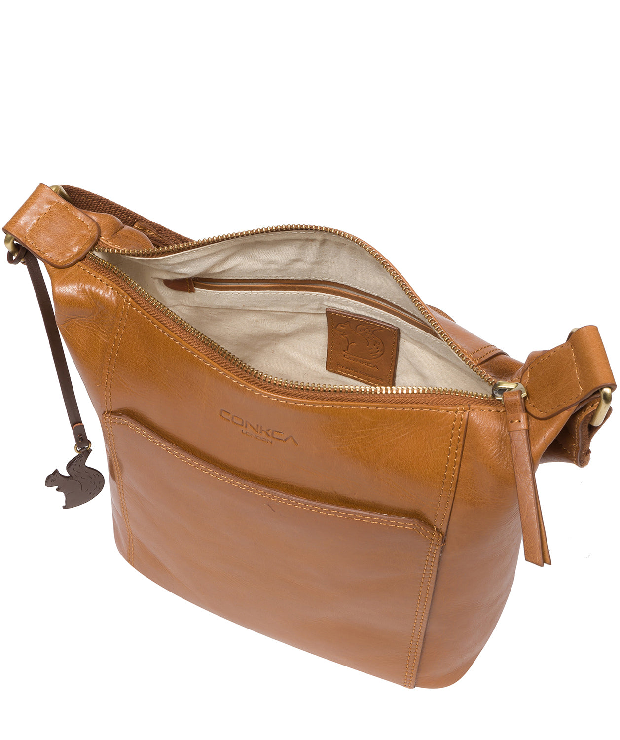 'Yasmin' Dark Tan Leather Cross Body Bag