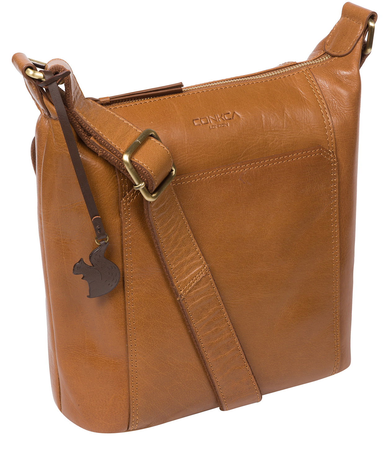 'Yasmin' Dark Tan Leather Cross Body Bag