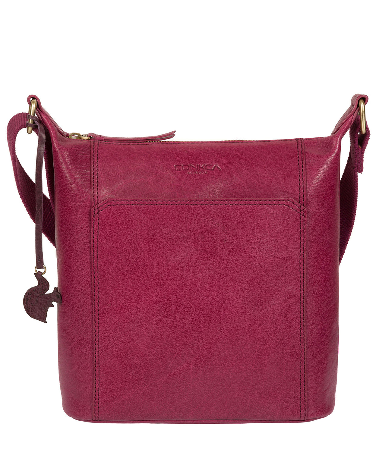 'Yasmin' Orchid Leather Cross Body Bag Pure Luxuries London