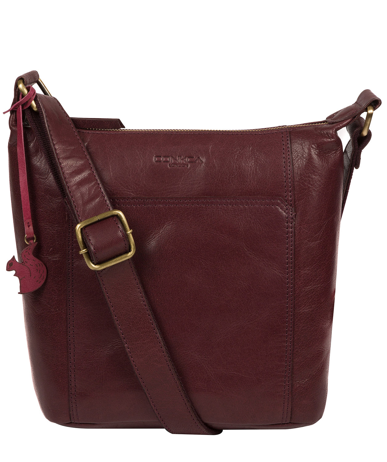 'Yasmin' Plum Leather Cross Body Bag Pure Luxuries London